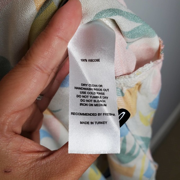 FRESHA Abbott Verano V-Neck 3/4 Puff Sleeve Tiered Mini Dress Sz X-Small XS - Picture 8 of 9